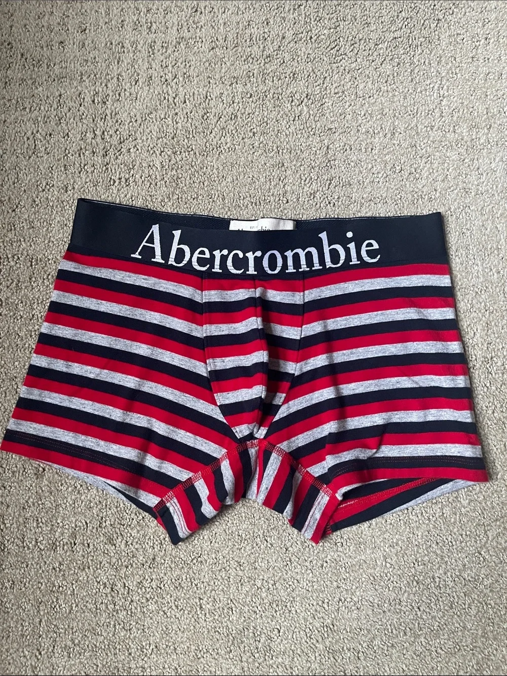 Abercrombie Striped Red, Navy & Gray Men's Boxer Briefs